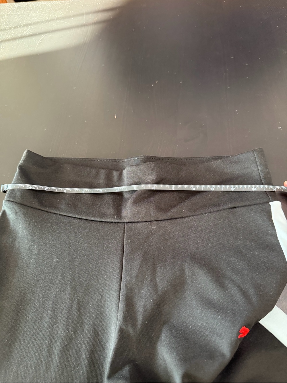 Puma Black Leggings with Light Blue Side Panels and Red Logo - Picture 7 of 7